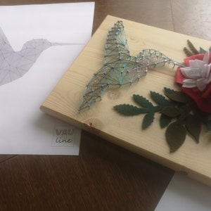 Simple Printable String Art Hummingbird Template, Instant Download ...