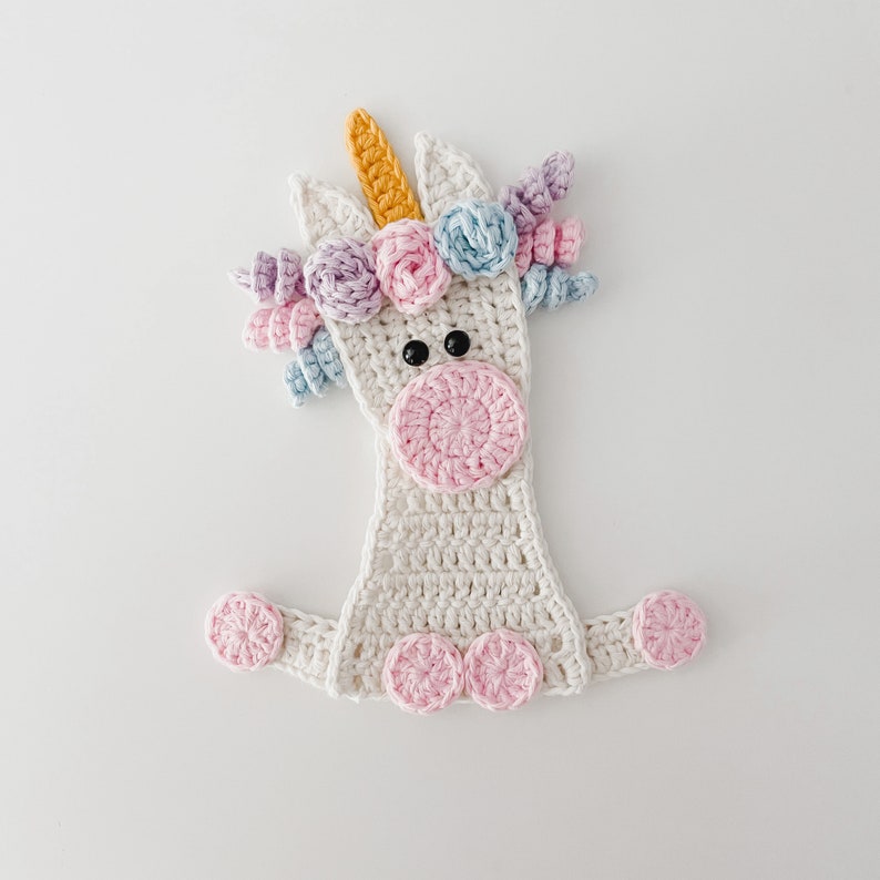 Crochet Unicorn Applique Pattern, Crochet Unicorn Applique, Crochet