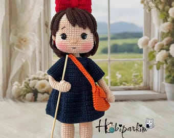 Kiki doll crochet pattern: Ghibli anime character (Pdf)