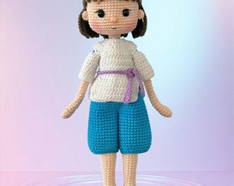 Haku Doll Crochet Pattern, Anime Ghibli Character (English PDF file)
