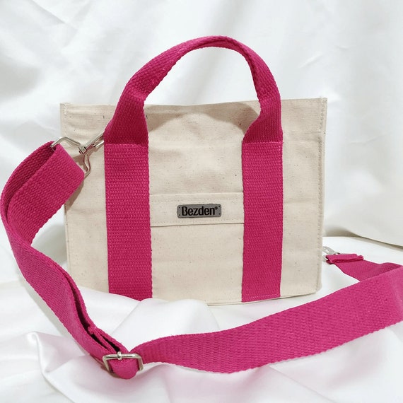 Canvas Mini Tote Bag Pink | Etsy