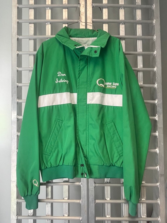 Vintage Green Quaker State Racing Jacket Medium NASCAR INDYCAR Etsy