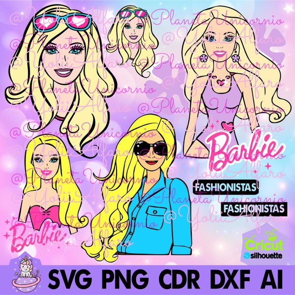 Barbiee, Barbi en capas en svg, png, studio, dxf, cdr, jpg, ai