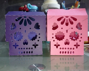 Calaverita lanterns 5 designs, skull latern, calavera box, calaverita, halloween, day of the dead in svg, png, studio, dxf, cdr, jpg, ai