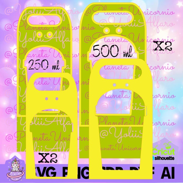 Smoothie-Kuppelbox 250 ml und 500 ml, Glasbox, Frappe-Glasbox, Blister, Glashalter, Kuppelglas in svg, png, studio, dxf, cdr, jpg, ai