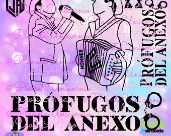 Fugitives from the annex, Julión Álvarez, Alfredo Olivas, Mexican regional in svg, png, studio, dxf, cdr, jpg, ai. Includes OTF typography