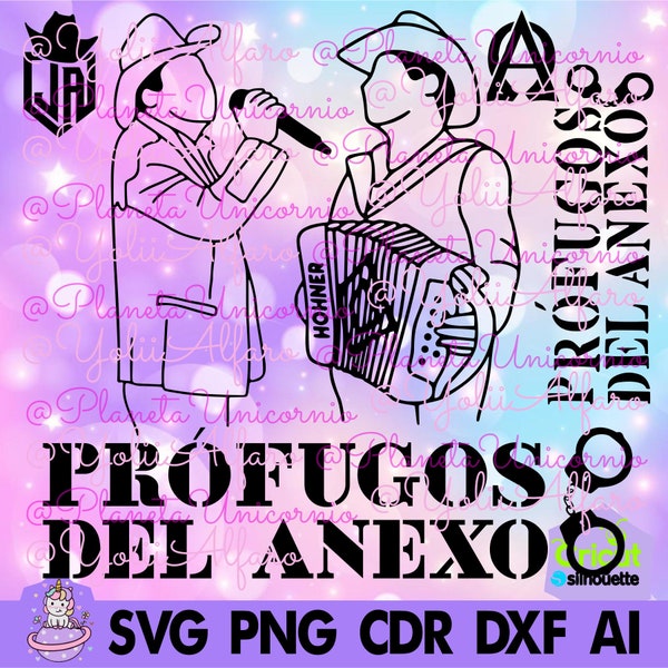 Prófugos del anexo, Julión Álvarez, Alfredo Olivas, regional mexicana en svg, png, studio, dxf, cdr, jpg, ai. Incluye tipografía en OTF