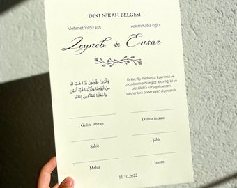 Dini Nikah Belgesi | Islamic Marriage Contract | Islamic Marriage Certificate | Getting married | Nikah| Nikkah certificate | certificate