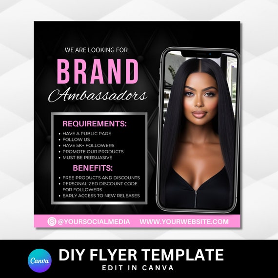 Brand Ambassador Flyer Brand Ambassador Template Beauty Flyer