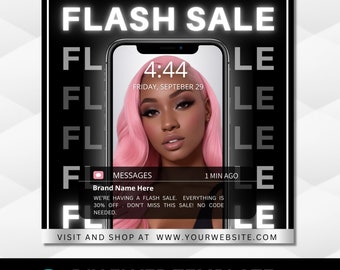Flash Sale Flyer, Sale Flyer, Business Sale Flyer, DIY Sale Flyer, Boutique Flyer, Hair Nails Lashes Wigs Braids Makeup, Cosmetics Flyer