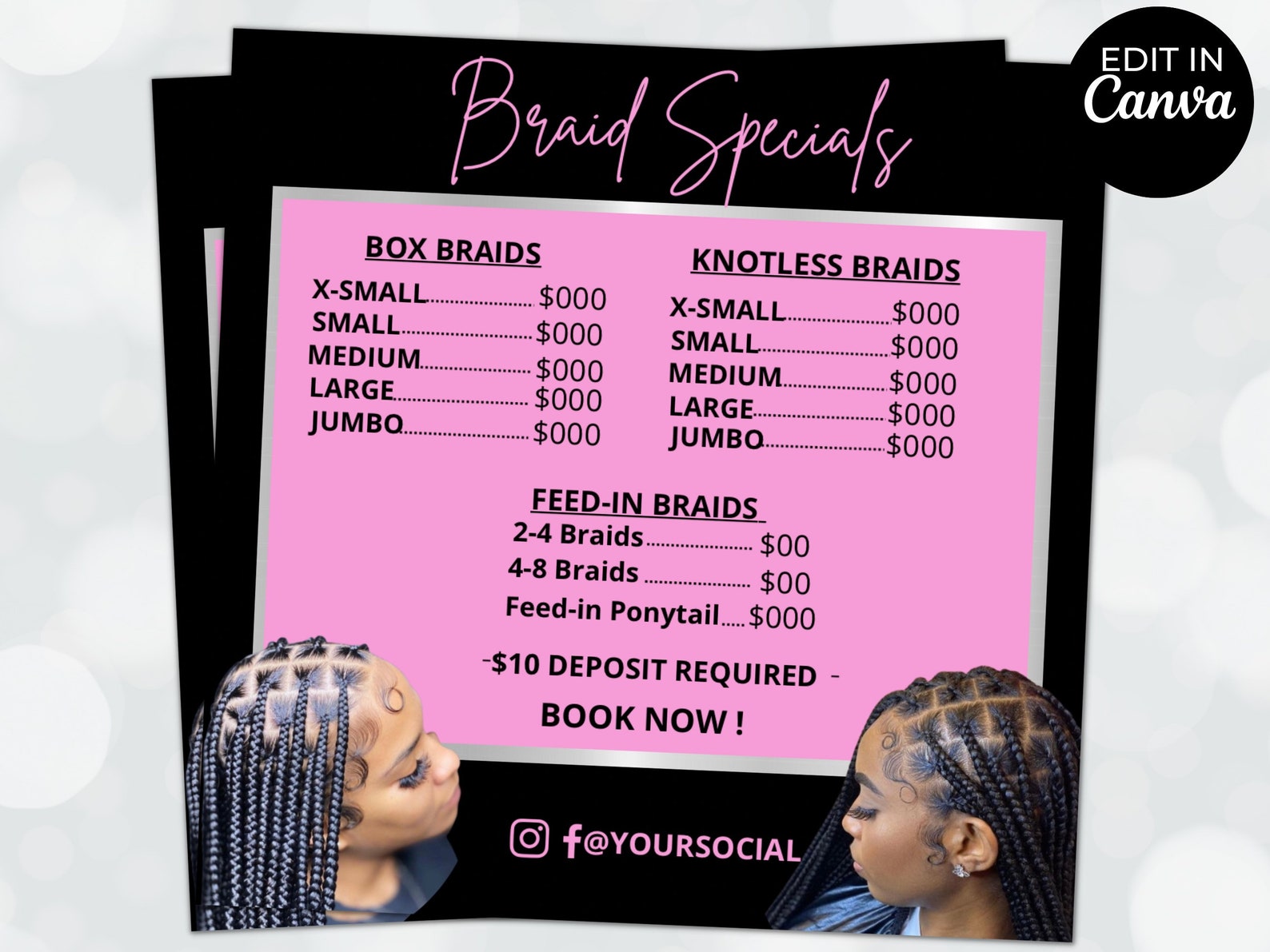 DIY Braids Flyerbraid Specials Knotless Braid Flyer Hair Etsy