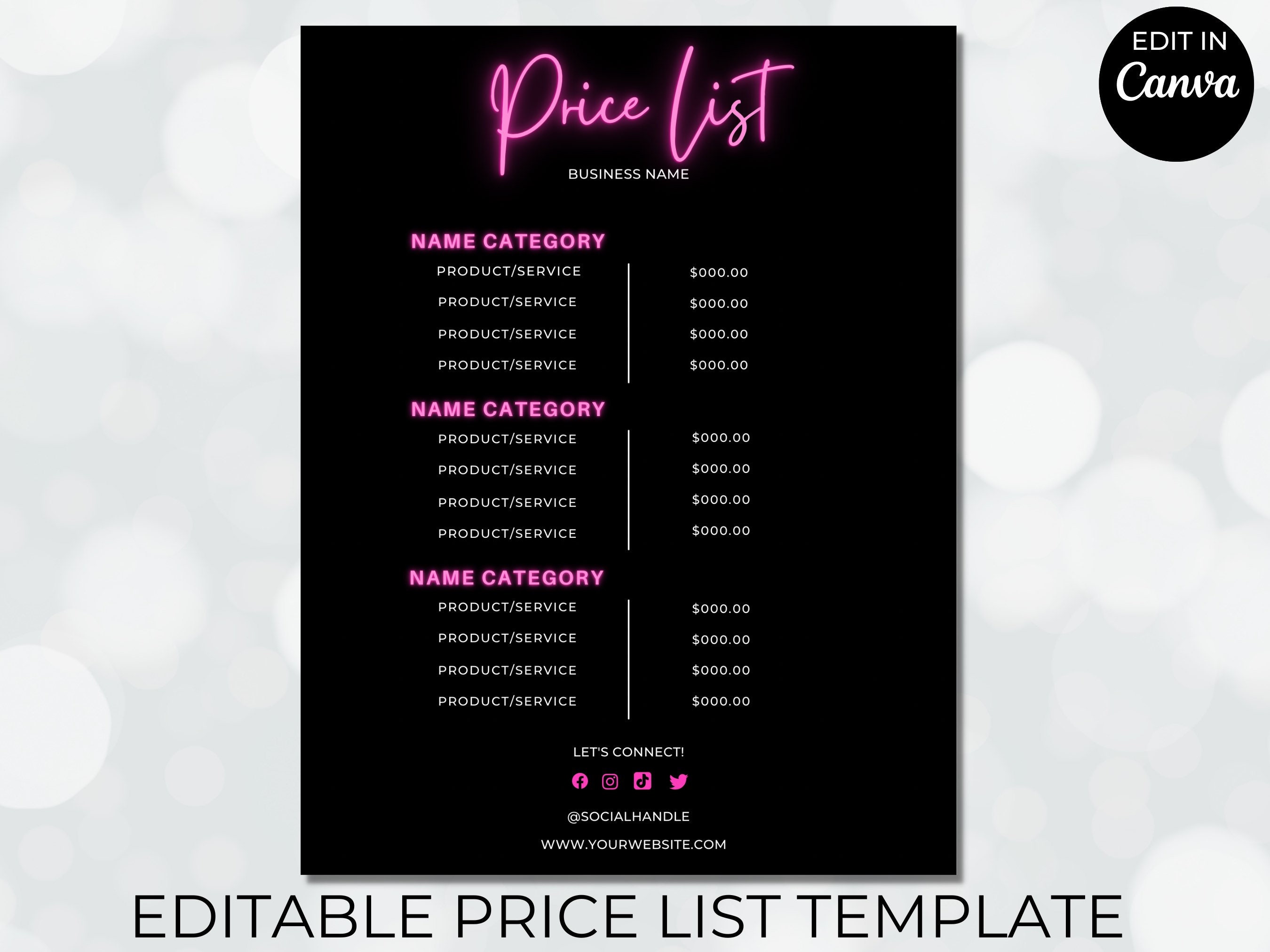 Pink Heart Hair Salon Black Price List Menu ubicaciondepersonas.cdmx