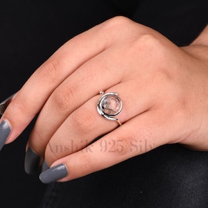 Precious Black Rutile Ring, Gemstone Ring, Black Promise Ring, 925 Sterling Silver Jewelry, Wedding Gift, Ring For Sister