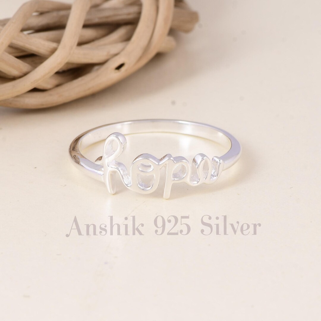 Hope Ring - 925 Sterling Silver Ring - Inspirational Word Ring
