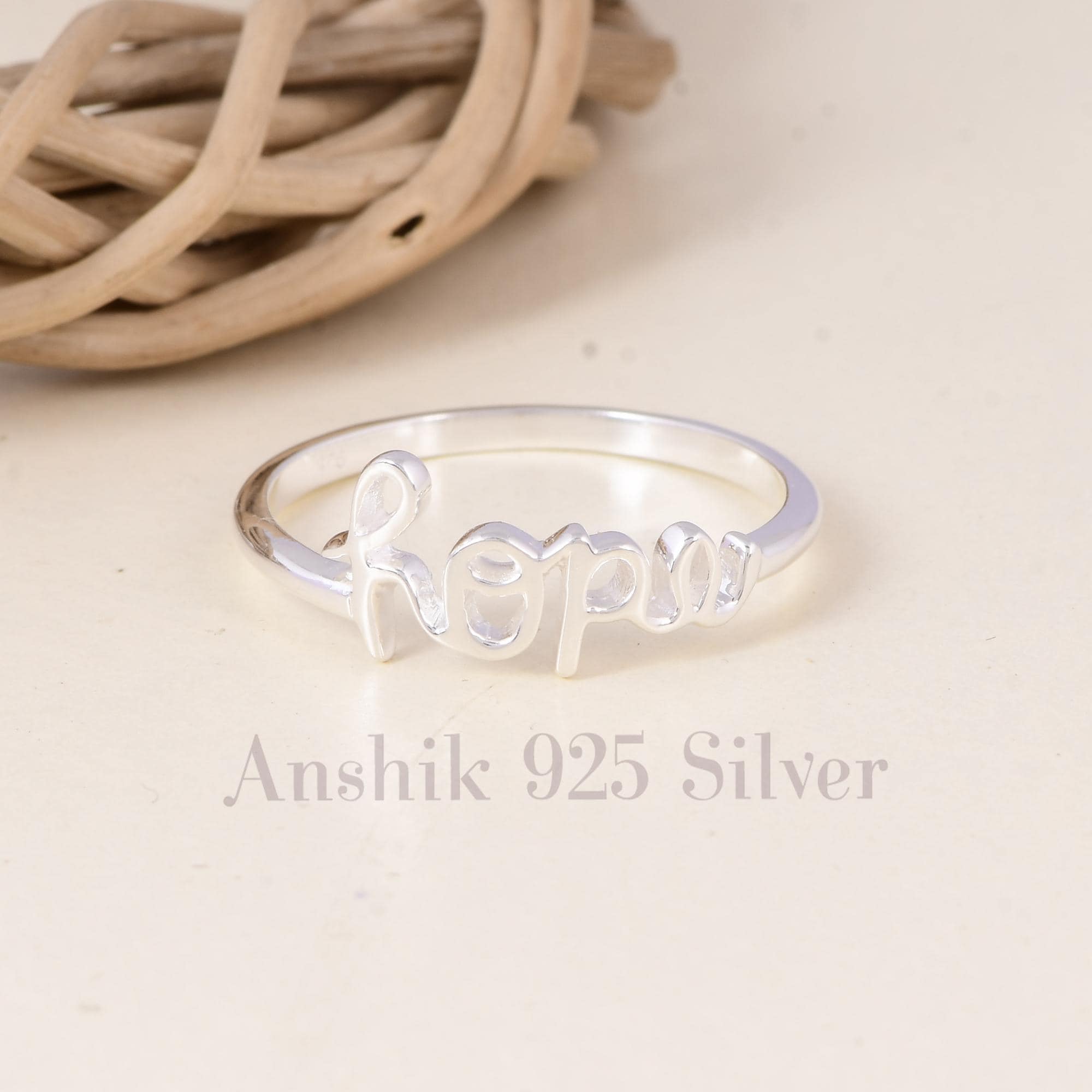 Hope Ring - 925 Sterling Silver Ring - Inspirational Word Ring