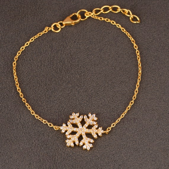 Bracciale Fiocco Di Neve In Argento 925 Con Zirconia Cubica - Gioiello Invernale Regalo Per Lei