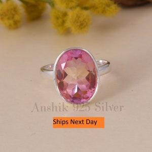 Ametrine Ring, Bio Color Ametrine Ring, 925 Sterling Silver Ring, Ametrine Silver Ring, Bio Color Ring, Handmade Ametrine Ring, For Mother.