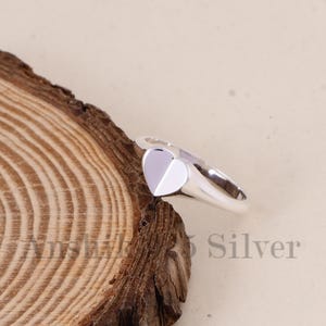 Attractive Heart Ring - 925 Sterling Silver Ring -  Dainty Promise Ring - Modern Silver Love Ring - Statement Ring - Gift For Anniversary.