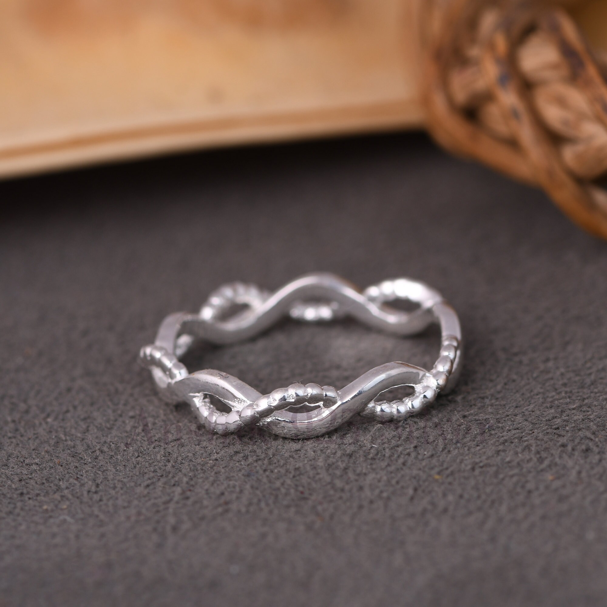 AoedeJ Anello Infinity Eternity In Argento 925 Con Zirconi, Simbolo Infinito, Regalo