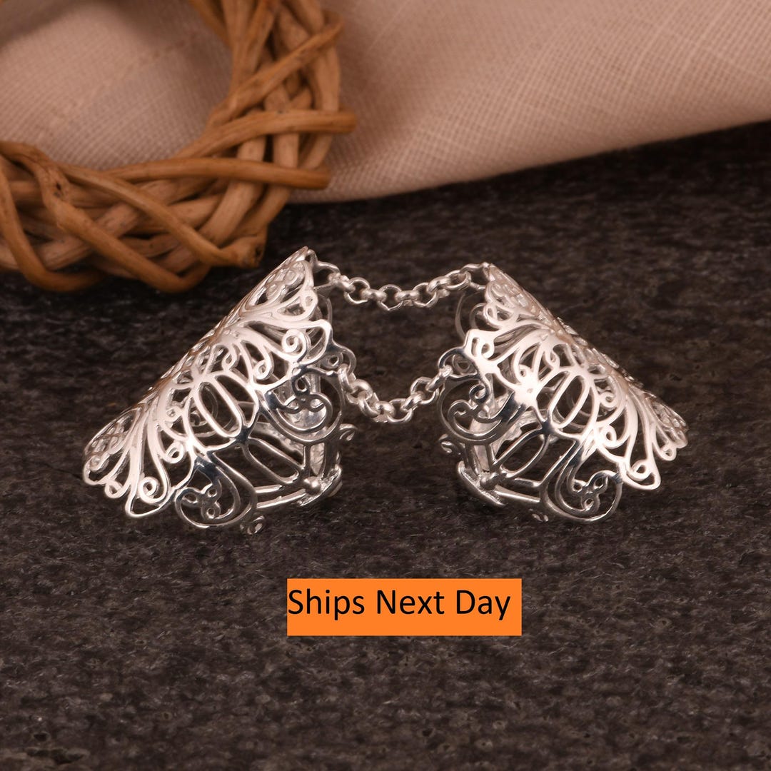 Simple Arthritis Ring, Full Finger Ring, 925 Silver Long Midi Finger ...