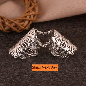 Simple Arthritis Ring, Full Finger Ring, 925 Silver  Long Midi Finger Ring, Splint Knuckle Ring, Designer Filigree Adjustable Ring.