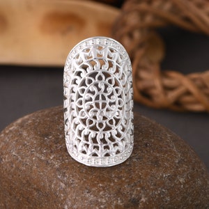 925 Sterling Silver Mandala Ring, Sterling Silver Ring, Mandala Ring, Stacking Ring, Stackable Ring, Minimalist Ring, Silver Ring For Her.