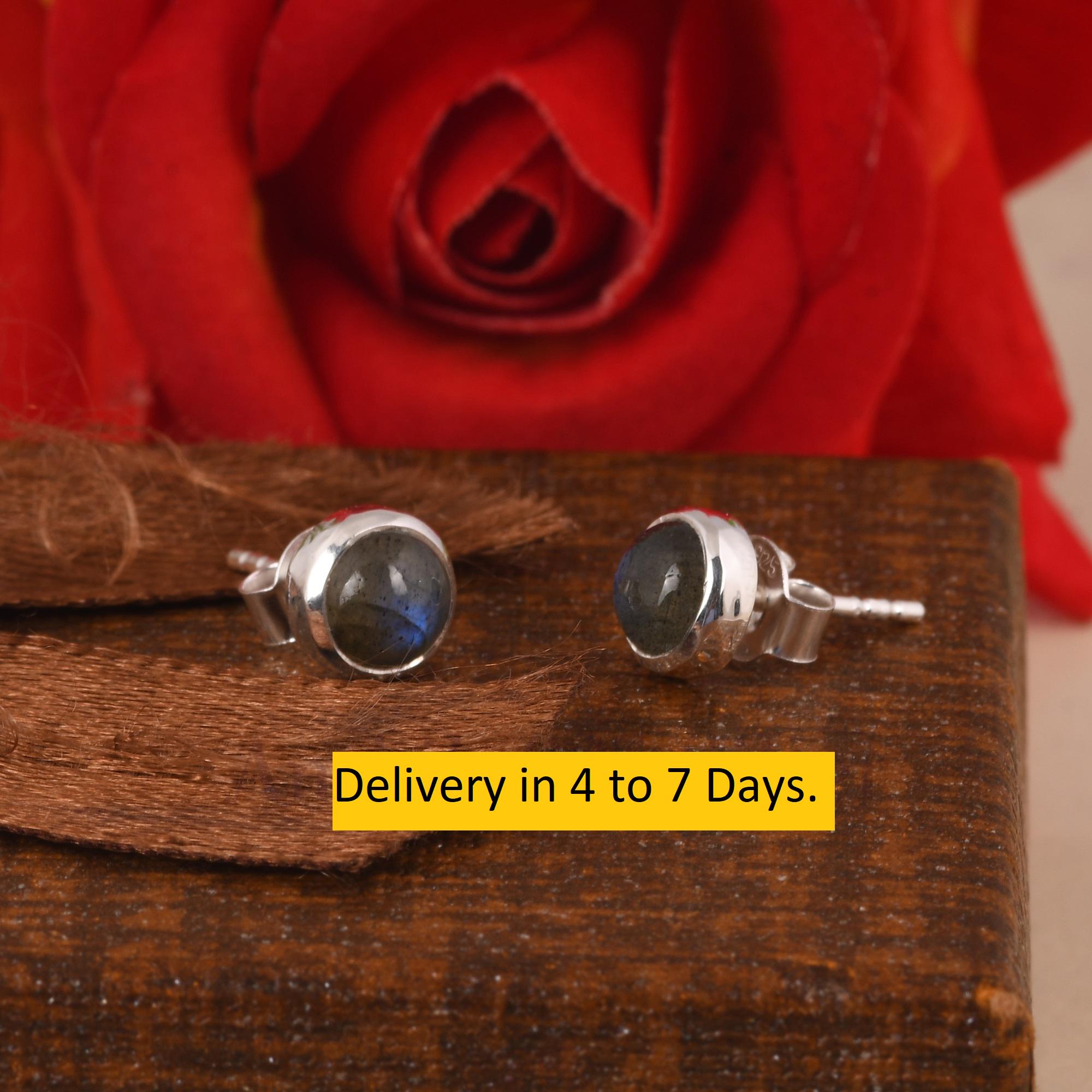 Beautiful Labradorite Earrings , 925 Sterling Silver Hammered Earrings , Blue Fire Moonstone Earrings , Push Back Earrings , Gift For Sister