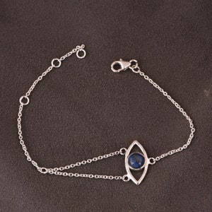 925 Sterling Silber Evil Eye Armband - Zierliches Armband - Evil Eye Schutz Kettenarmband - Augenarmband - Evil Eye Schmuck Zum Geburtstag.