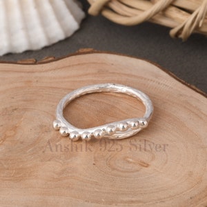 925 Sterling Silver Ring / Dots Ring / Abstract Dots Ring / Women Silver Ring / Minimalist Ring / Stacking Ring / Silver Jewelry For Sister.