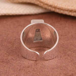 Wide Band Black Rutile Men Women Ring, 925 Sterling Silver Engagement Wedding Ring, Black Rutile Gemstone Ring, Designer Ring Gift For Her. image 3