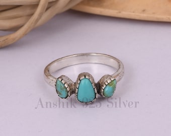Rare Kingman Turquoise Ring - Gemstone Ring - Blue Statement Ring - 925 Sterling Silver Jewelry - Birthday Gift - Ring For Women.
