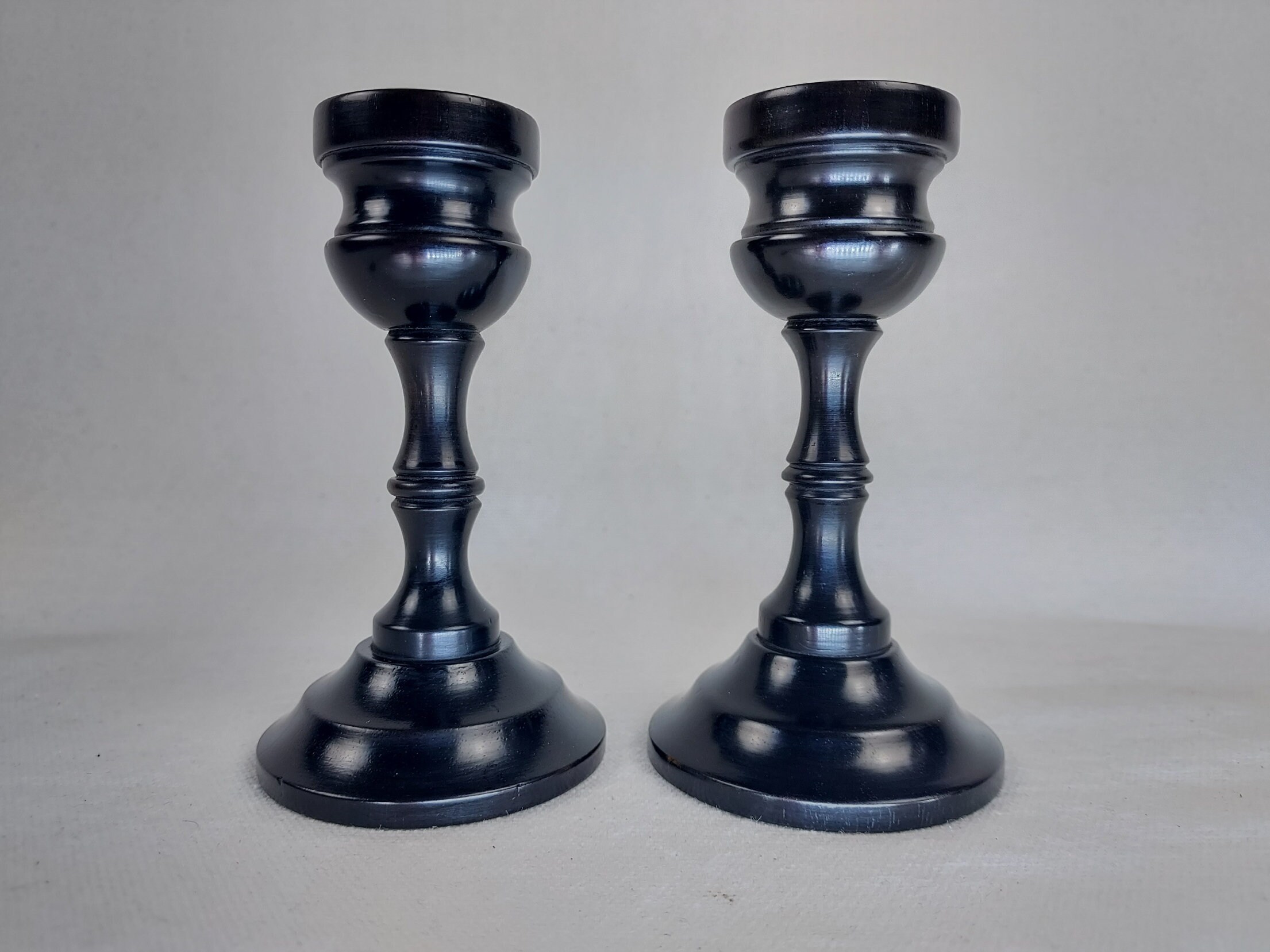 Vintage Pair of Ebony/black Candle Stick Holders Etsy UK