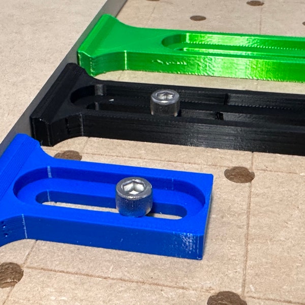 CNC Side Clamps Low Profile, 3D Printed CNC Clamps and Fences with Bolt Channels, Clamp Hold Down Wood Material