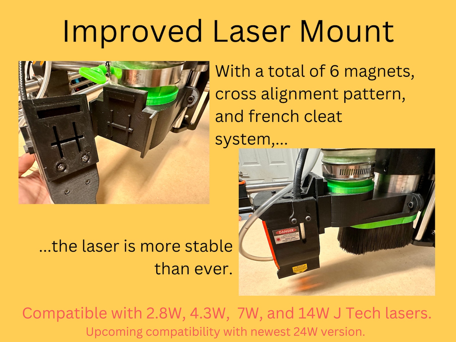 Laser Boot CNC Dust Boot With Laser Bracket MS6540L, 65mm Body 4in Hose, 3D ...