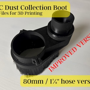 CNC Dust Boot MS8025 Digital STL Files, 80mm Body 1-7/8in Hose, 3D Printed CNC Dust Shoe for Dust Extraction during Carving OneFinity Elite