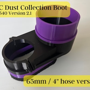 CNC Dust Boot MS6540, 65mm Body 4in Hose, 3D Printed CNC Dust Shoe for Dust Extraction during Carving