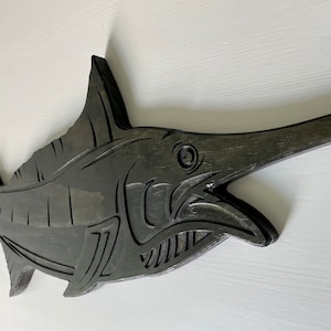Carved Wood Marlin Fish Wall Art, Birthday Fathers Day Christmas Gift, Fish Fishing Marine Sea Wooden Sign Plaque Decor