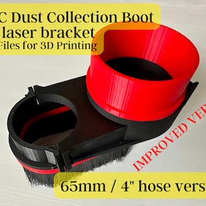 Bota antipolvo CNC con archivos STL digitales láser MS6540L, manguera de 4 pulgadas con cuerpo de 65 mm, zapata antipolvo CNC impresa en 3D para extracción de polvo durante el tallado