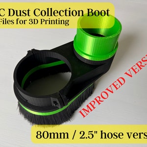 CNC Dust Boot MS8025 Digital STL Files, 80mm Body 2.5in Hose, 3D Printed CNC Dust Shoe for Dust Extraction during Carving OneFinity Elite