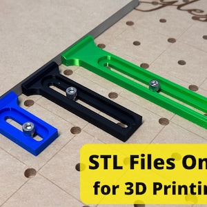 CNC Side Clamps Low Profile Digital Files, 3D Printed CNC Clamps and Fences with Bolt Channels, Clamp Hold Down Wood Material