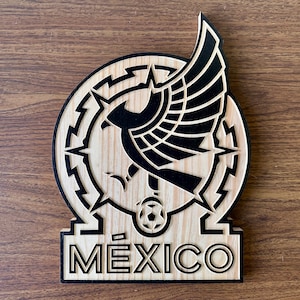 Wooden Mexico National Team Crest, Mejico Soccer Football Futbol Emblem Logo, World Cup Concacaf UEFA Copa America caf ofc afc