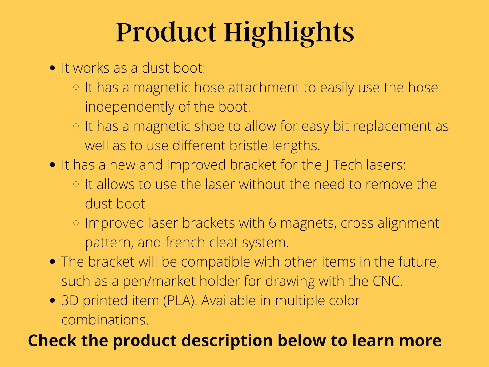 Laser Boot CNC Dust Boot With Laser Bracket MS6525L, 65mm Body 2.5in Hose, 3D ...
