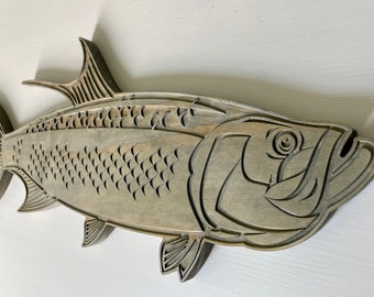 Walleye Hand Carved and Painted Wooden Folk Art Fish, Fish Signs Wood,  Wooden Fish Wall Decor and Plaque, Father's Day Gift 