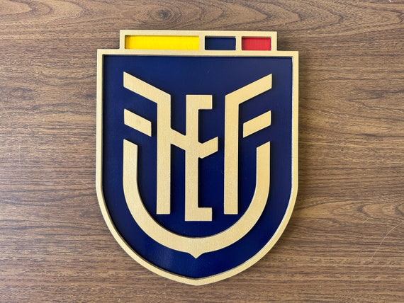 Wooden Ecuador National Team Crest Futbol Soccer Football 