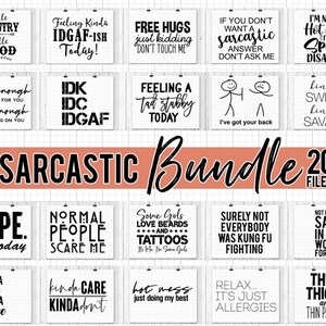COMMERCIAL USE! Sarcastic Bundle svg, Sarcastic Cut File, Funny, Quote, svg,. by Digidownloads