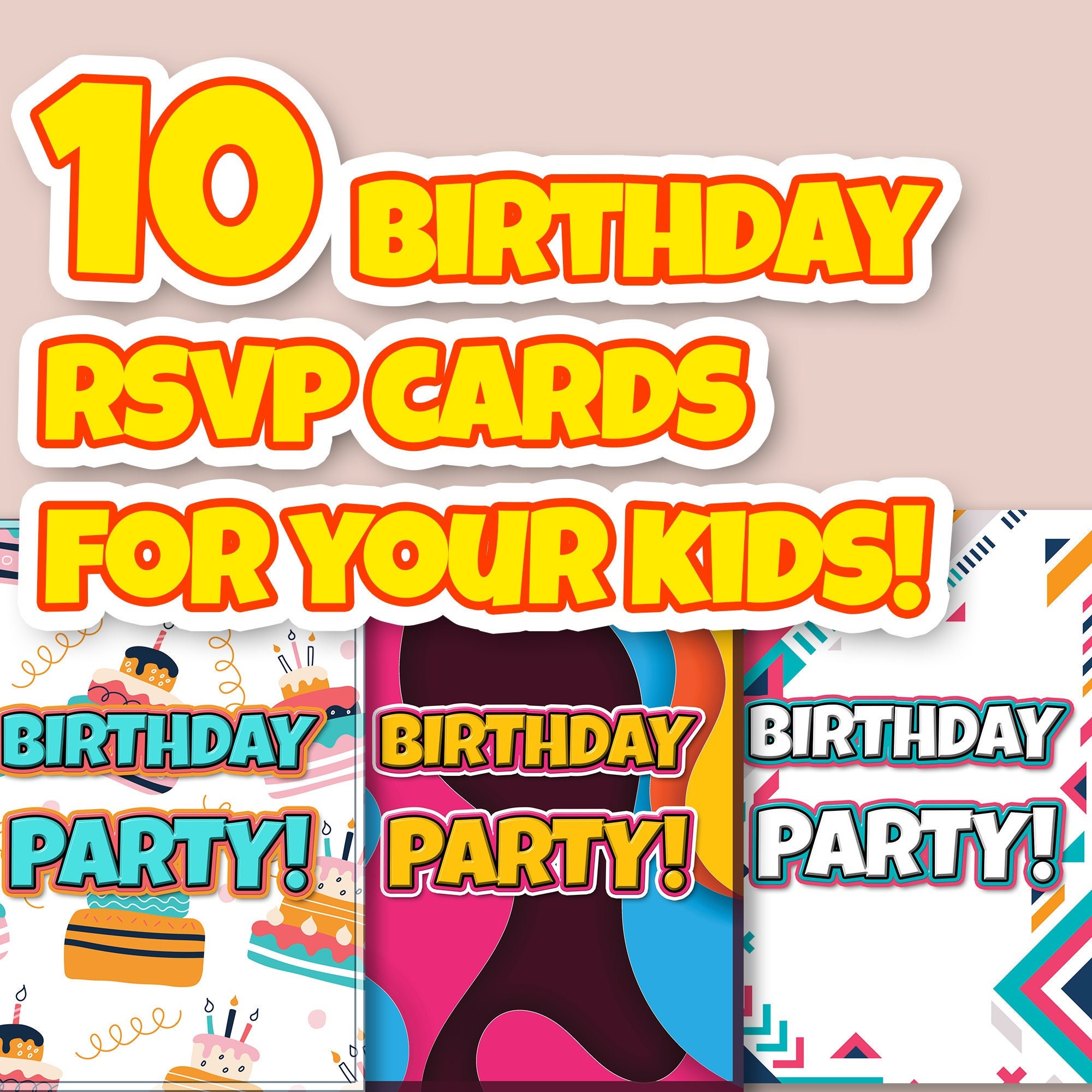 Birthday Party RSVP Cards for Your Kids Perfect Party - Etsy