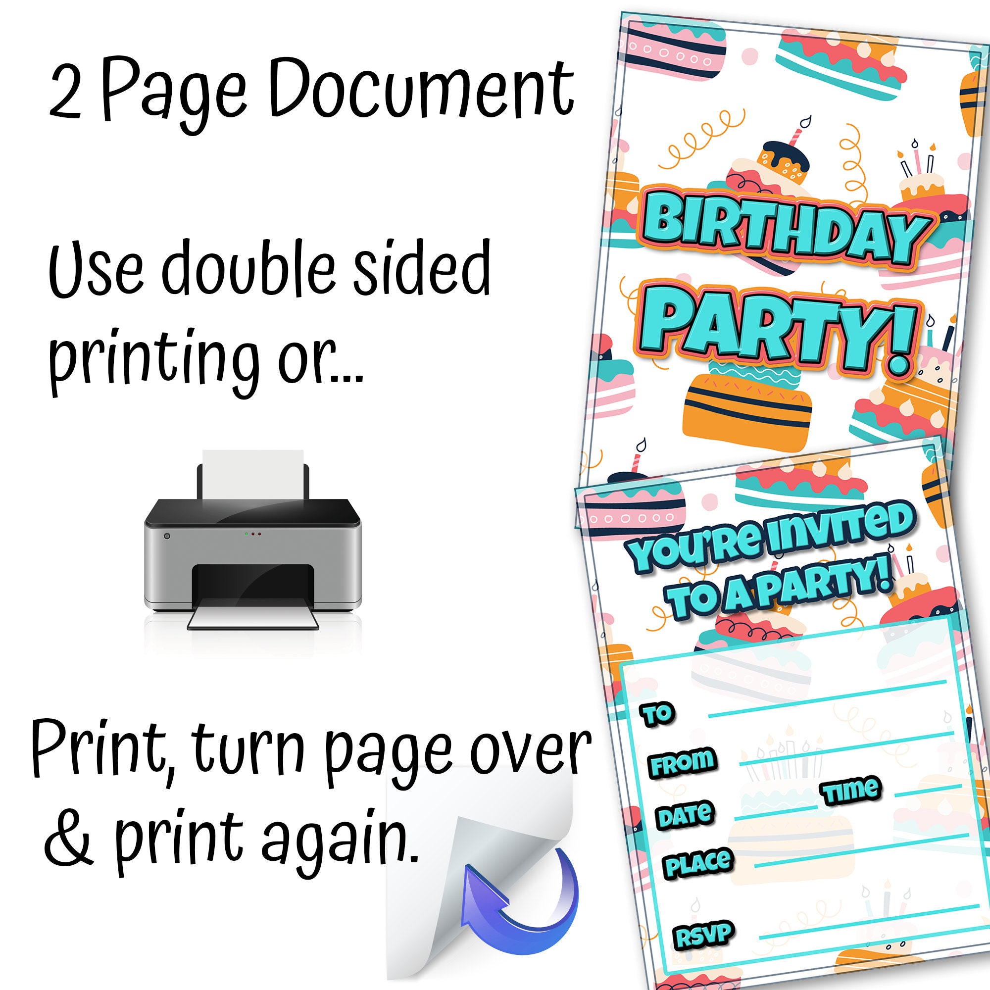 Birthday Party RSVP Cards for Your Kids Perfect Party - Etsy