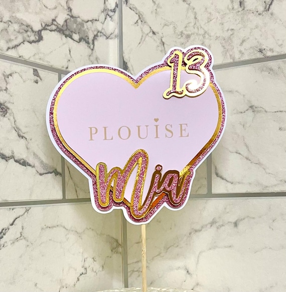 Personalised Birthday Glitter Cake Topper P Louise Make Up Inspired