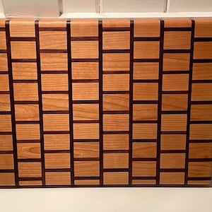 Maple Walnut Brick Pattern Cutting Board – Wood Kitchen Prep Surface