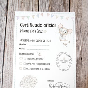 Certificado ratoncíto Pérez